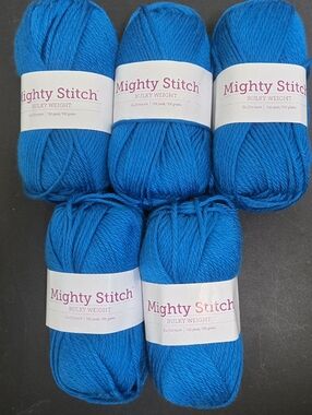 Mighty Stitch Bulky Weight Yarn - Vibrant Peacock Blue (5 Skeins)